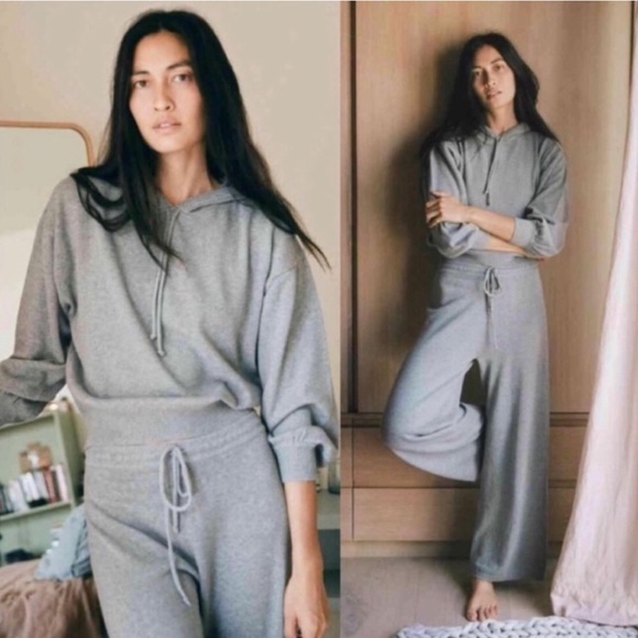 Christy Dawn Sweaters - Christy Dawn Medium M Salem Pant & Sweatshirt Hoodie Set Heather Grey 2PC